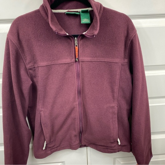 LL Bean Fleece Full Zip Up Jacket Men's  Red Maroon Medium OBCY9 - Picture 4 of 6